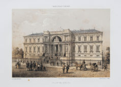 Lithographie ancienne - Palais de Justice de Nantes