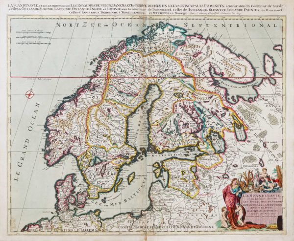 Carte ancienne de la Scandinavie - Danemark - Norvège