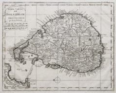 Carte géographique ancienne de Ceylan