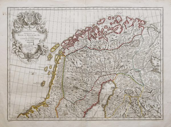 Carte géographique ancienne - Scandinavie