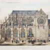 Lithographie ancienne - Eglise Saint Etienne de Beauvais