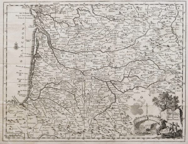 Carte géographique ancienne - Guyenne et Gascogne