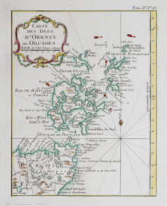 Carte marine ancienne des Îles Orcades