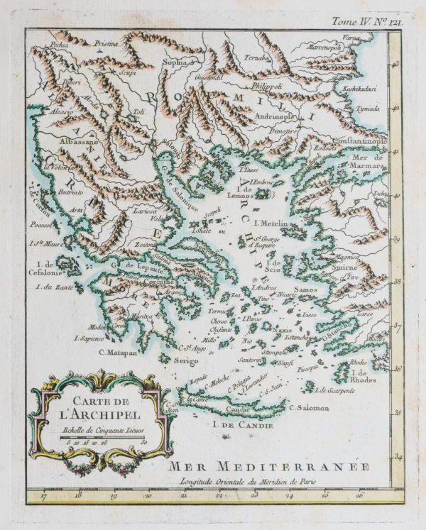 Carte ancienne – Archipel des Cyclades