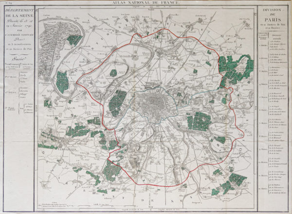 Plan ancien de Paris en 12 mairies