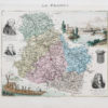 Carte géographique ancienne du département de l'Yonne