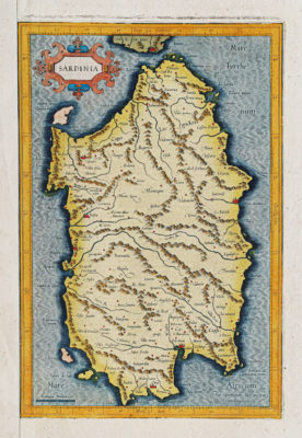 Carte géographique ancienne de la Sardaigne
