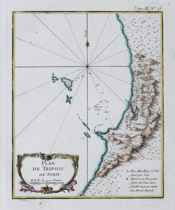 Carte marine ancienne de Tripoli