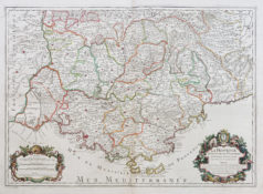 Carte géographique ancienne de la Provence