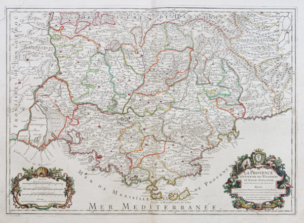 Carte géographique ancienne de la Provence