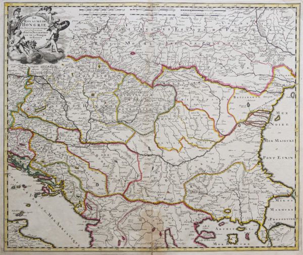 Carte géographique ancienne de la Hongrie