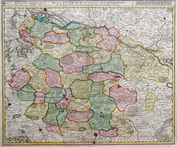 Carte géographique ancienne de Lunebourg