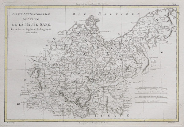 Carte géographique ancienne - Haute Saxe