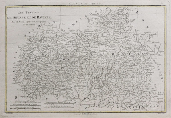 Carte géographique ancienne - Bavière