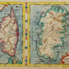 Carte géographique ancienne - Corse et Sardaigne