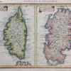 Carte géographique ancienne de la Corse - Sardaigne