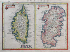 Carte géographique ancienne de la Corse - Sardaigne