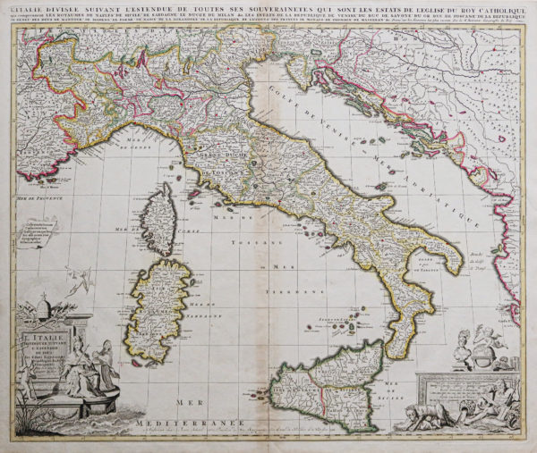 Carte géographique ancienne de l’Italie - Corse
