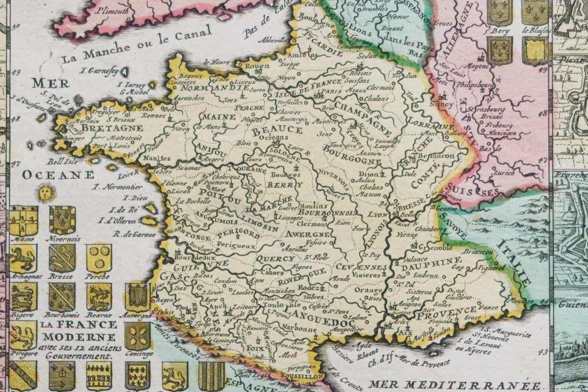 Carte géographique ancienne de la France — free download