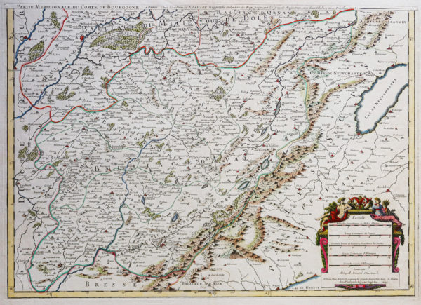 Carte géographique ancienne de la Bourgogne