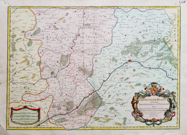 Carte géographique ancienne de Blois