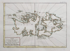 Carte géographique ancienne des Îles Malouines - Falkland