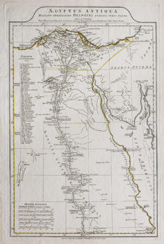 Carte géographique ancienne de l’Egypte antique