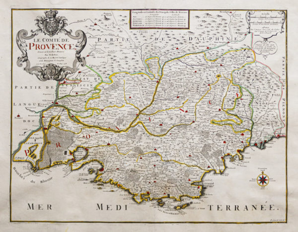 Carte géographique ancienne de Provence