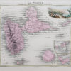 Carte géographique ancienne de la Guadeloupe - St Barthélémy