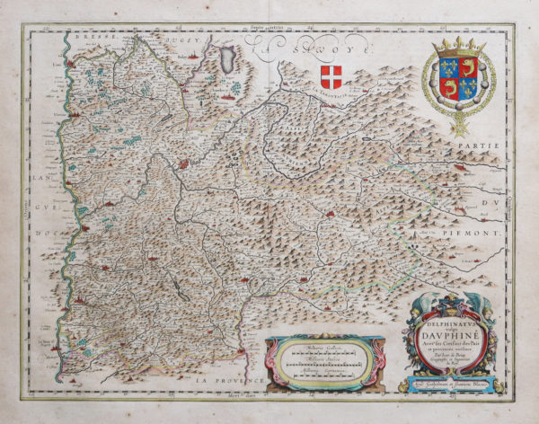 Carte géographique ancienne du Dauphiné