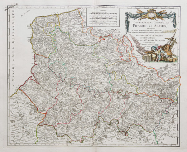 Carte géographique ancienne de la Picardie - Artois