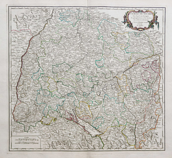 Carte géographique ancienne - Cercle de Souabe - Schwaben