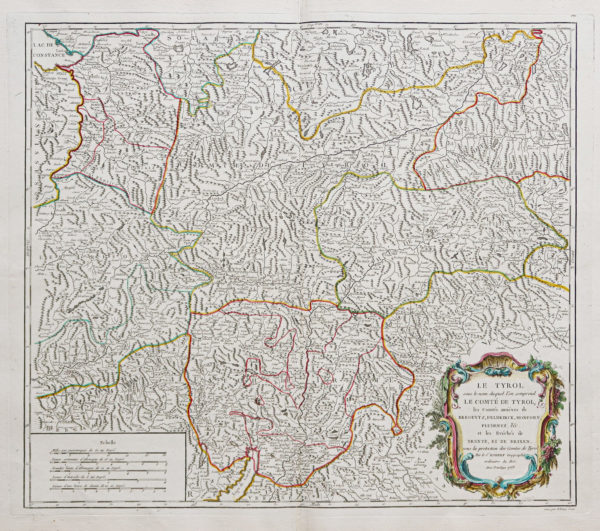 Carte géographique ancienne - Comté de Tyrol