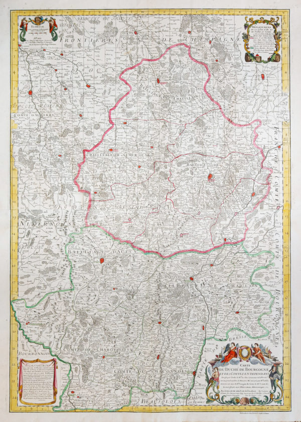 Carte géographique ancienne - Duché de Bourgogne