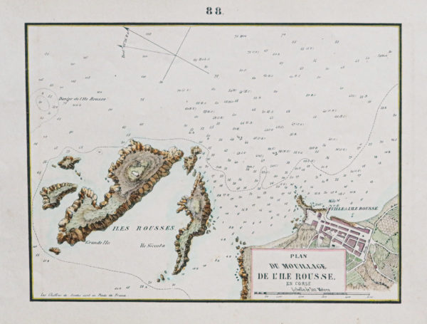 Lithographie ancienne de l’Île Rousse