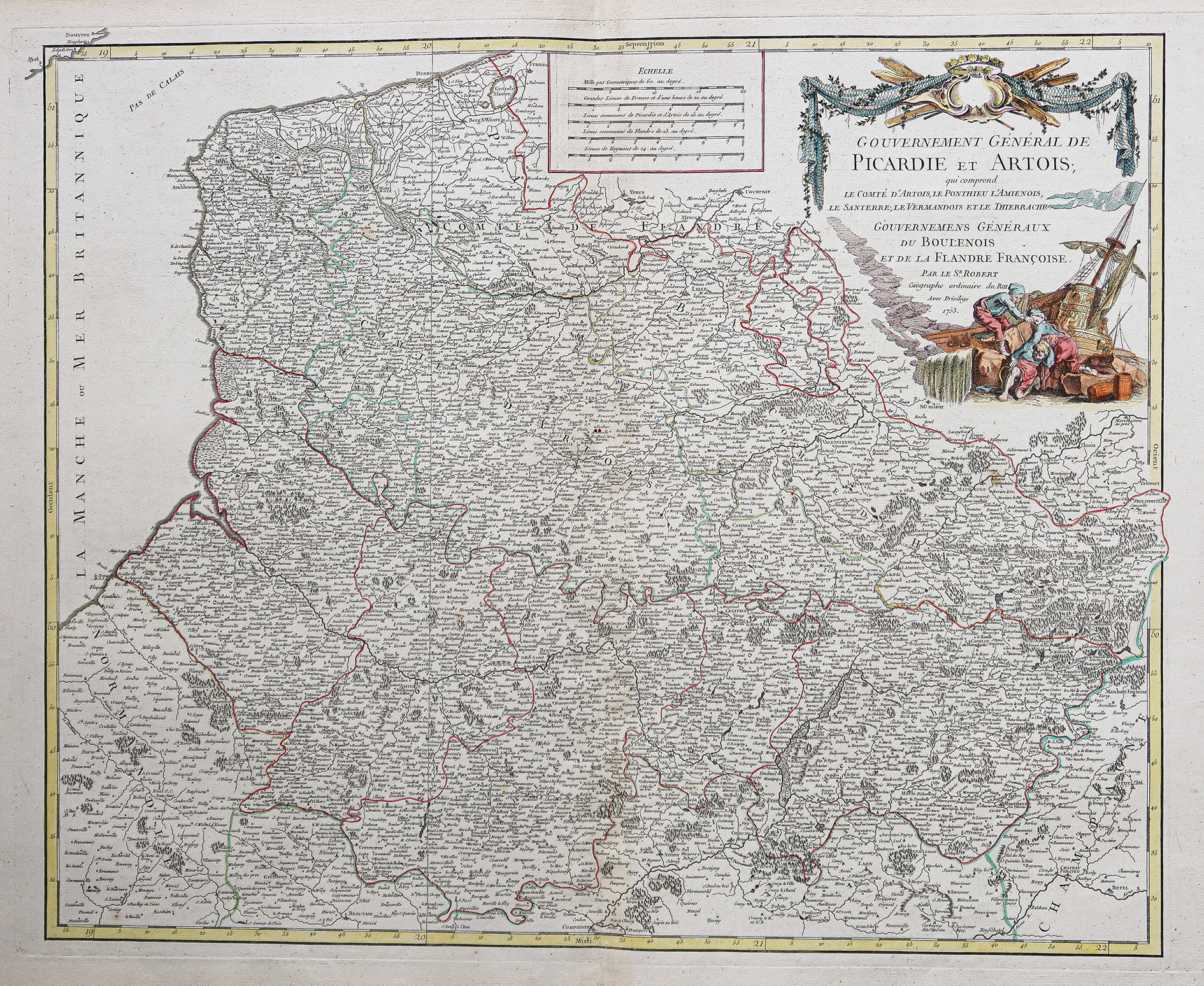 Carte géographique ancienne de la Picardie – Artois