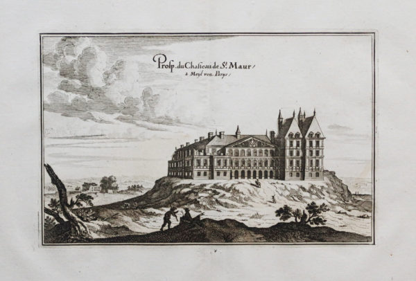 Gravure ancienne du Château de Saint Maur des Fossés