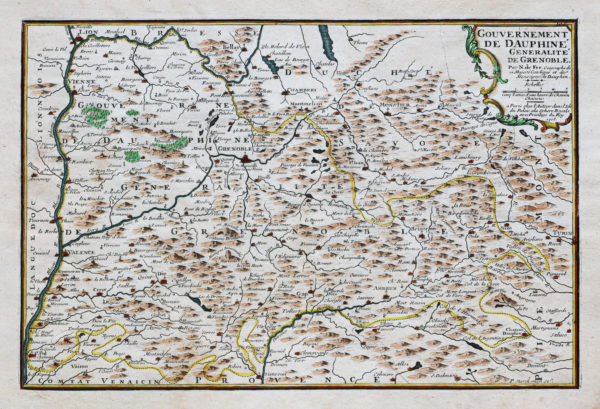 Carte ancienne - Gouvernement de Dauphiné et généralité de Grenoble