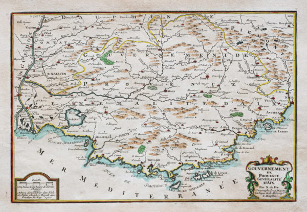 Carte ancienne - Gouvernement de Provence et généralité d’Aix