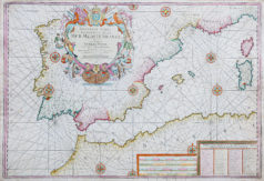 Carte marine ancienne de la Mer Méditerranée