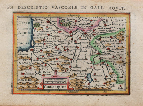 Carte géographique ancienne de l’Aquitaine - Gascogne