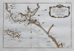 Carte marine ancienne - Côte de Bretagne - Île de Groix
