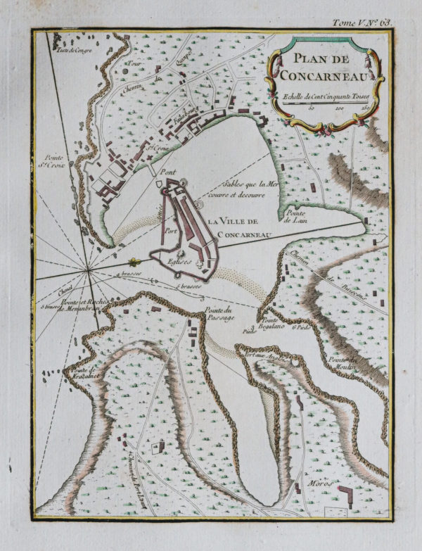 Plan ancien de Concarneau - Finistère