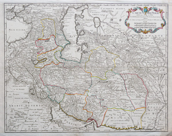 Carte géographique ancienne de la Perse - Mer Caspienne