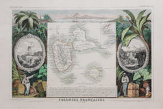 Carte géographique ancienne de la Guadeloupe