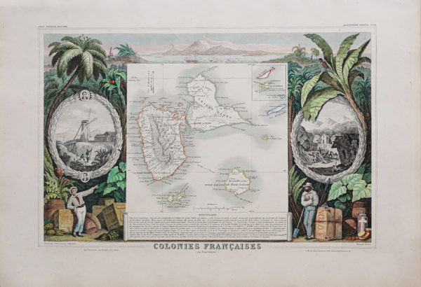 Carte géographique ancienne de la Guadeloupe