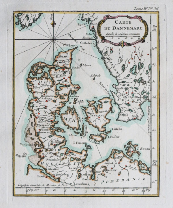 Carte ancienne du Danemark
