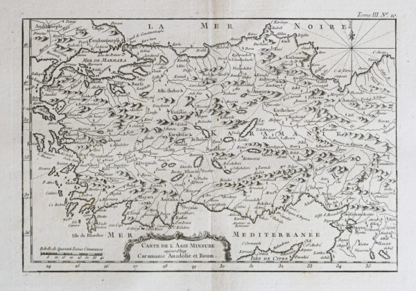 Carte géographique ancienne de l’Asie mineure