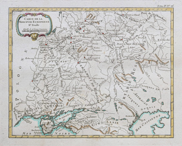 Carte géographique ancienne de la Moscovie européenne