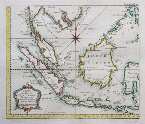 Carte géographique ancienne - Îles de Java - Sumatra
